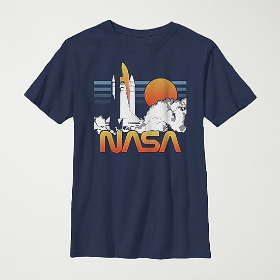 Little & Big Kid Boys Crew Neck Short Sleeve Regular Fit NASA Graphic T-Shirt