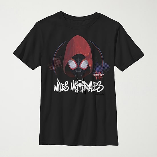 Miles Morales Little & Big Kid Boys Crew Neck Short Sleeve Regular Fit Spiderman Graphic T-Shirt