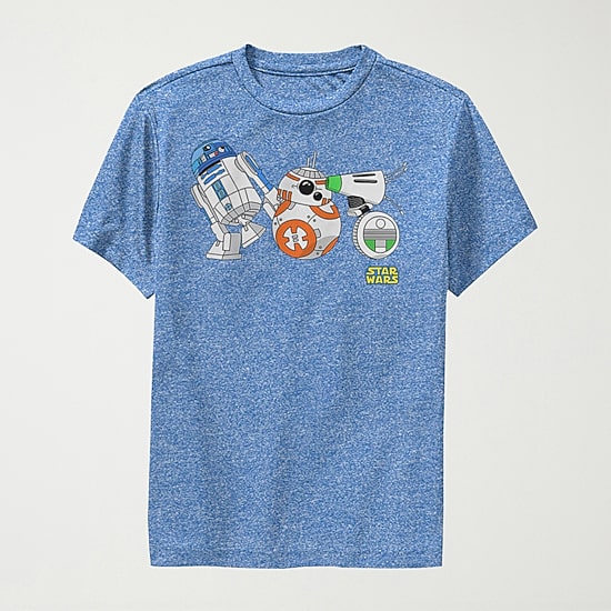 Big Kid Boys Crew Neck Short Sleeve Regular Fit Star Wars Graphic T-Shirt
