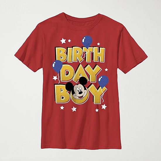 Disney Little & Big Kid Boys Crew Neck Short Sleeve Slim Fit Mickey Mouse Graphic T-Shirt