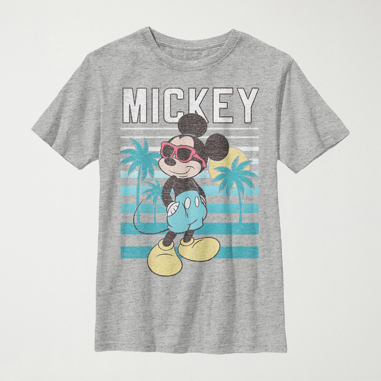Disney Little & Big Kid Boys Crew Neck Short Sleeve Slim Fit Mickey Mouse Graphic T-Shirt
