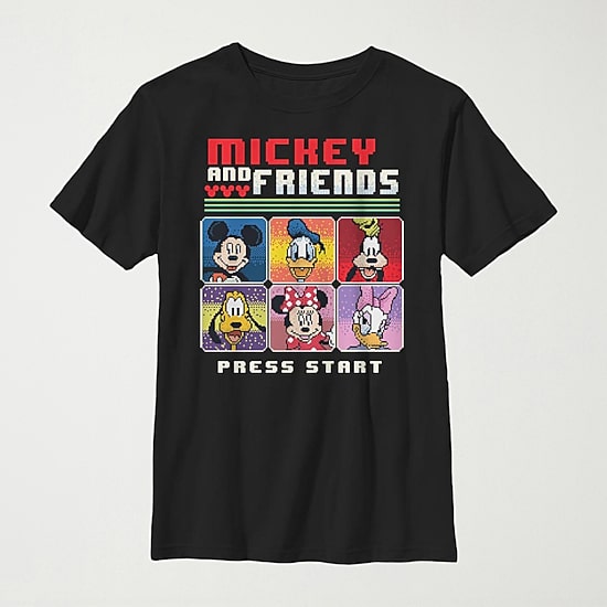 Disney Little & Big Kid Boys Crew Neck Short Sleeve Slim Fit Mickey and Friends Graphic T-Shirt