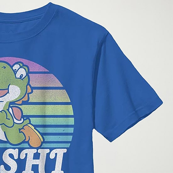 Little & Big Kid Boys Crew Neck Short Sleeve Slim Fit Super Mario Yoshi Graphic T-Shirt