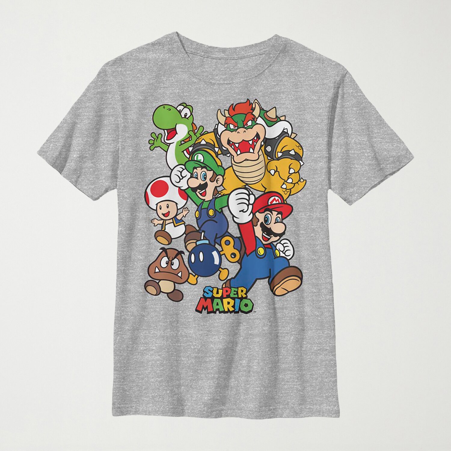 Little & Big Kid Boys Crew Neck Short Sleeve Slim Fit Super Mario Graphic T-Shirt