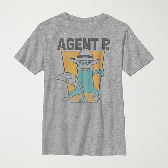 Little & Big Kid Boys Crew Neck Short Sleeve Slim Fit Phineas and Ferb Graphic T-Shirt