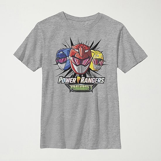 Little & Big Kid Boys Crew Neck Short Sleeve Slim Fit Power Rangers Graphic T-Shirt