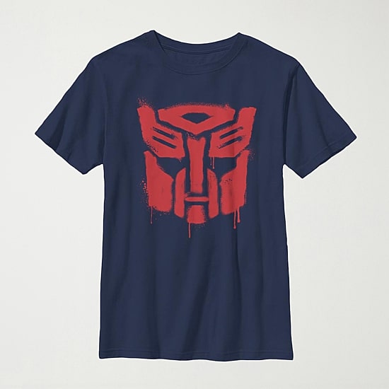 Drippy Autobot Little & Big Kid Boys Crew Neck Short Sleeve Slim Fit Transformers Graphic T-Shirt