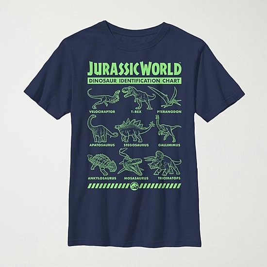Little & Big Kid Boys Crew Neck Short Sleeve Slim Fit Jurassic World Graphic T-Shirt