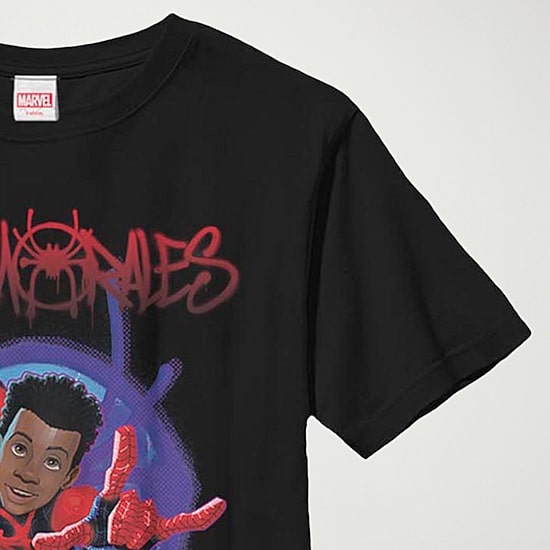 Miles Morales Little & Big Kid Boys Crew Neck Short Sleeve Slim Fit Spiderman Graphic T-Shirt