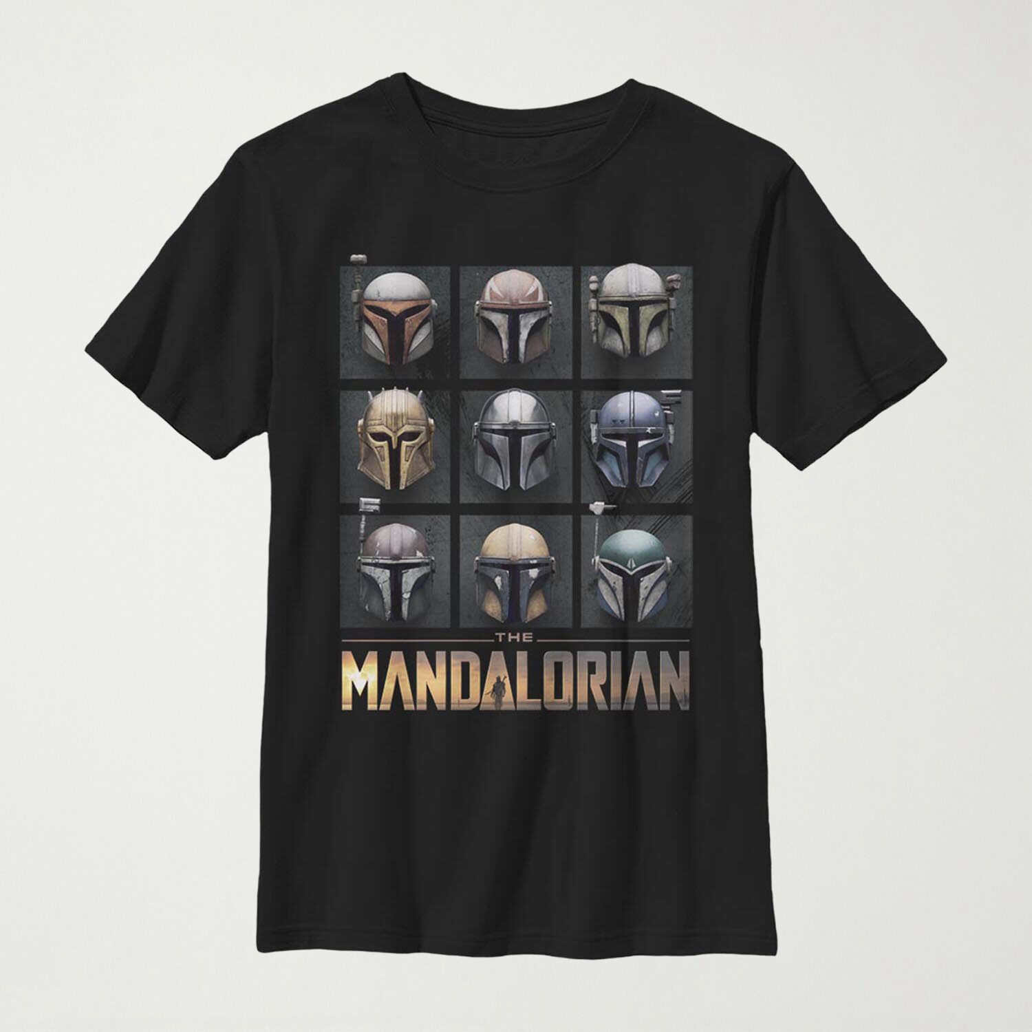 Mandalorian Little & Big Kid Boys Crew Neck Short Sleeve Slim Fit Star Wars Graphic T-Shirt