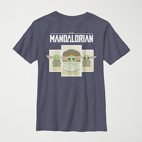 Mandalorian Little & Big Kid Boys Crew Neck Short Sleeve Slim Fit Star Wars Graphic T-Shirt