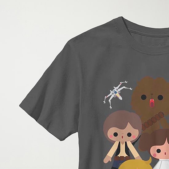 Little & Big Kid Boys Crew Neck Short Sleeve Slim Fit Star Wars Graphic T-Shirt