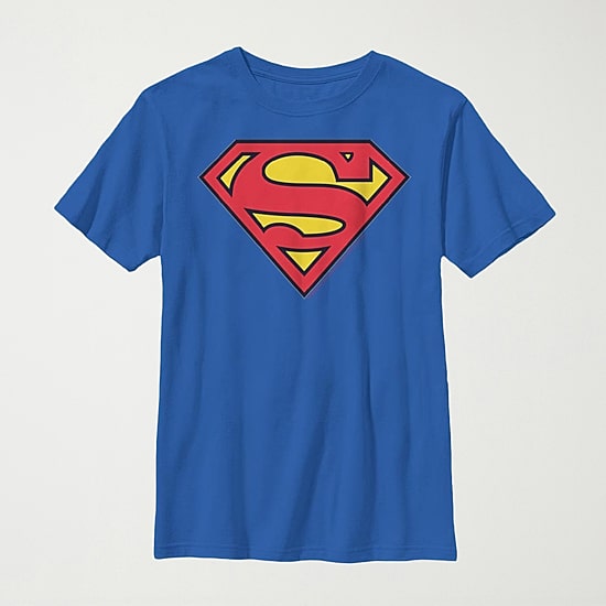 Little & Big Kid Boys Crew Neck Short Sleeve Slim Fit Superman Graphic T-Shirt