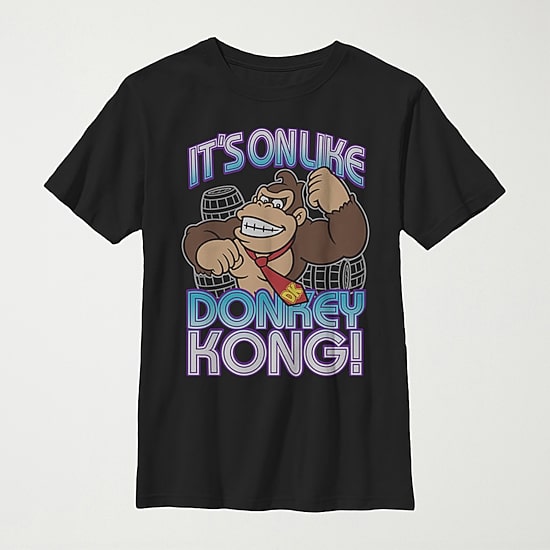 Little & Big Kid Boys Crew Neck Short Sleeve Regular Fit Donkey Kong Super Mario Graphic T-Shirt
