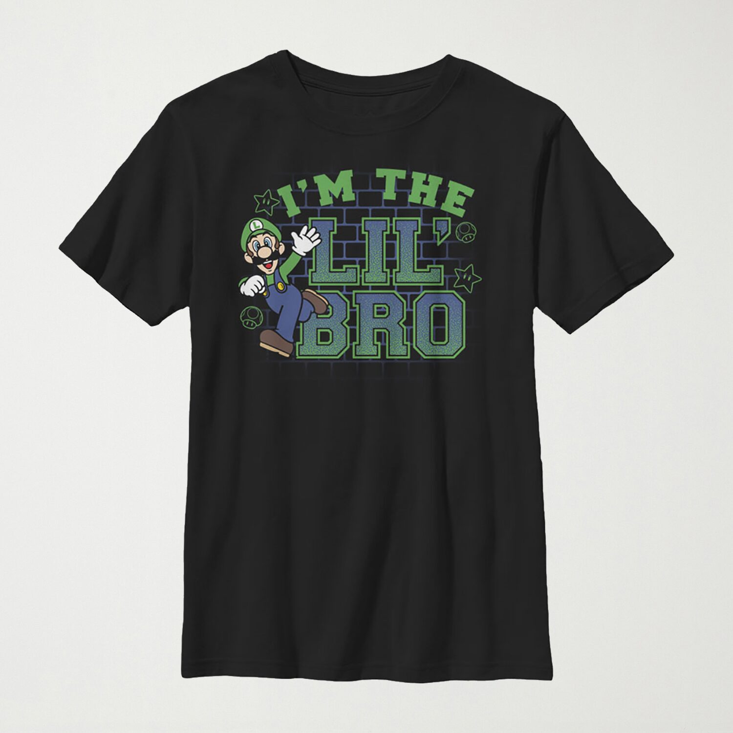 Little & Big Kid Boys Crew Neck Short Sleeve Regular Fit Luigi Super Mario Graphic T-Shirt