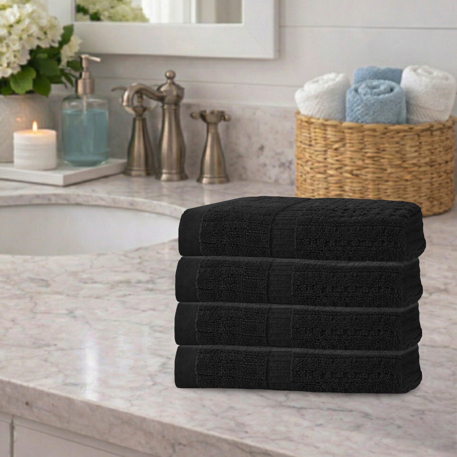 Home Weavers Inc Willow Collection 100% Cotton Zero Twist -pc. Hand Towel