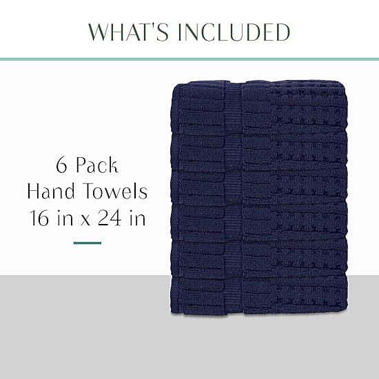Home Weavers Inc Willow Collection 100% Cotton Zero Twist 6-pc. Hand Towel