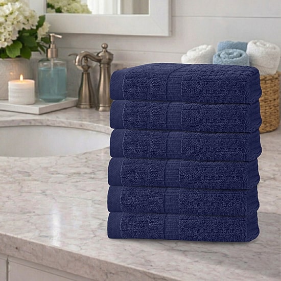 Home Weavers Inc Willow Collection 100% Cotton Zero Twist 6-pc. Hand Towel
