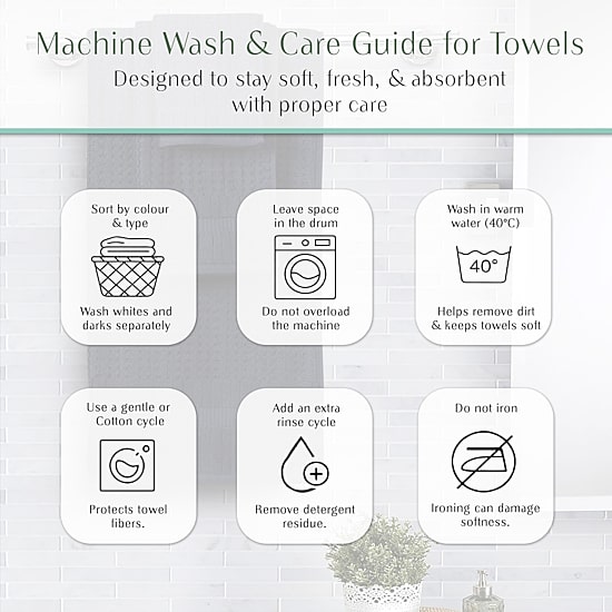 Home Weavers Inc Willow Collection 100% Cotton Zero Twist 6-pc. Hand Towel