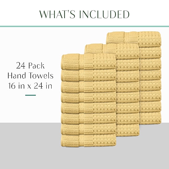 Home Weavers Inc Willow Collection 100% Cotton Zero Twist 24-pc. Hand Towel