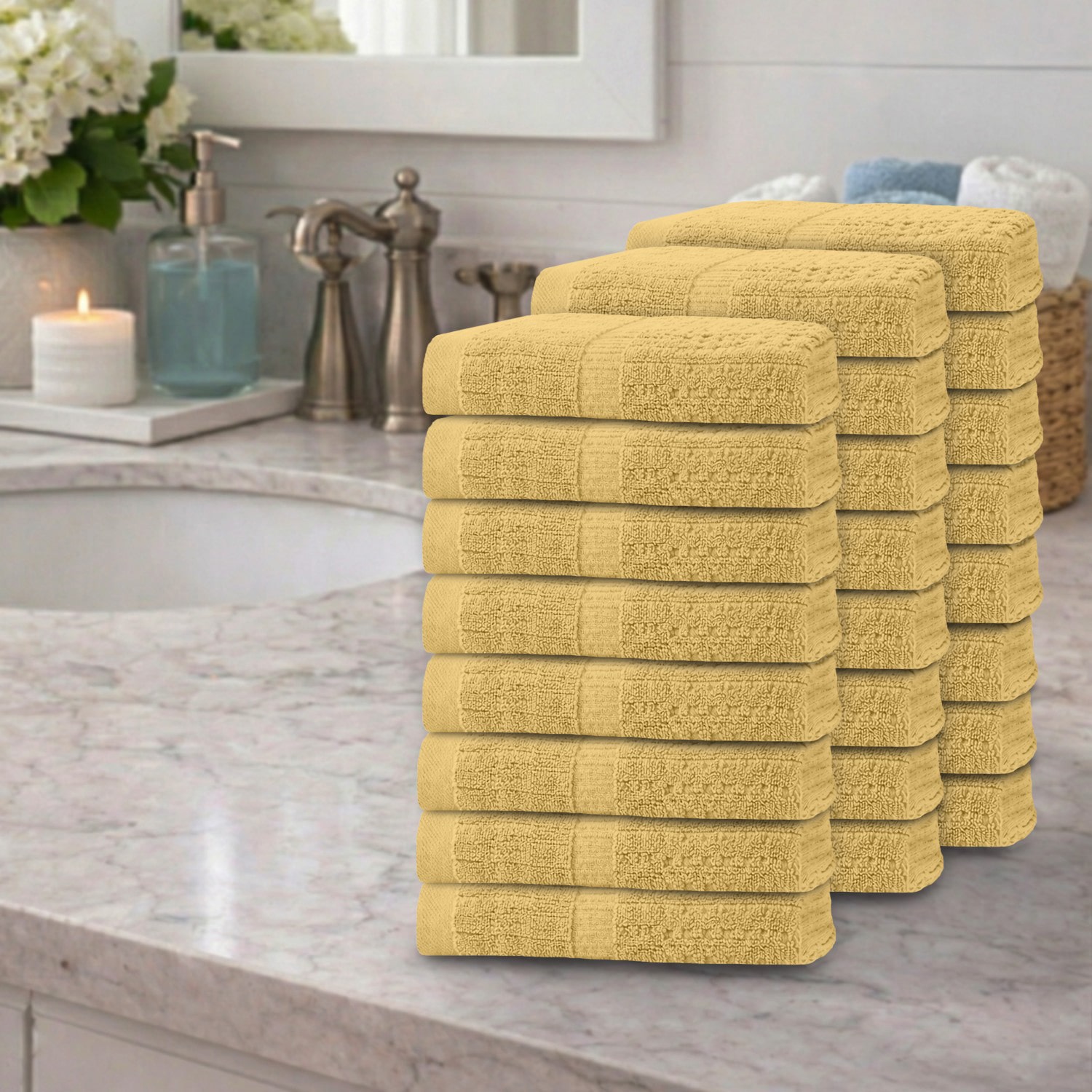 Home Weavers Inc Willow Collection 100% Cotton Zero Twist 24-pc. Hand Towel