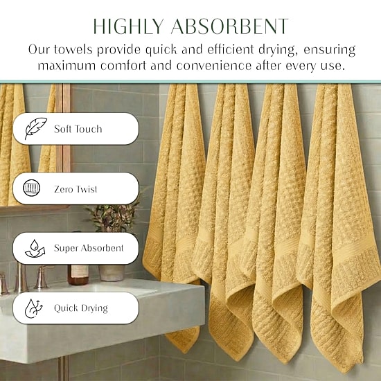 Home Weavers Inc Willow Collection 100% Cotton Zero Twist 24-pc. Hand Towel