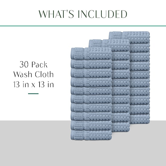 Home Weavers Inc Willow Collection 100% Cotton Zero Twist 30-pc. Quick Dry Washcloth