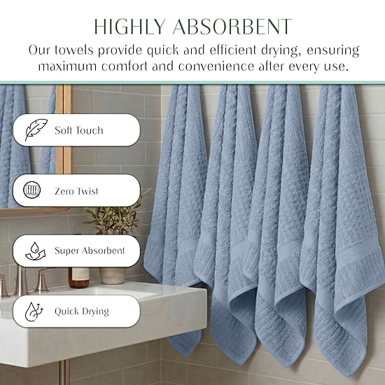 Home Weavers Inc Willow Collection 100% Cotton Zero Twist 30-pc. Quick Dry Washcloth