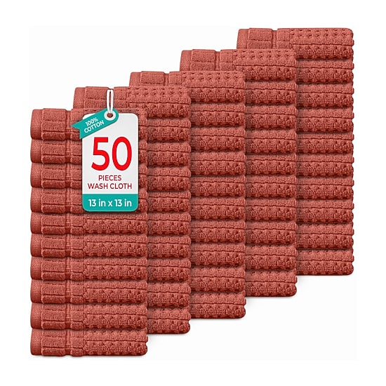Home Weavers Inc Willow Collection 100% Cotton Zero Twist 50-pc. Quick Dry Washcloth