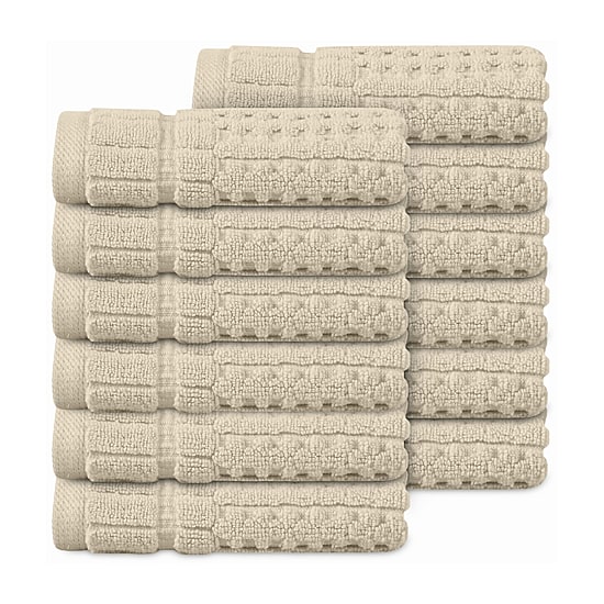 Home Weavers Inc Willow Collection 100% Cotton Zero Twist 12-pc. Quick Dry Washcloth