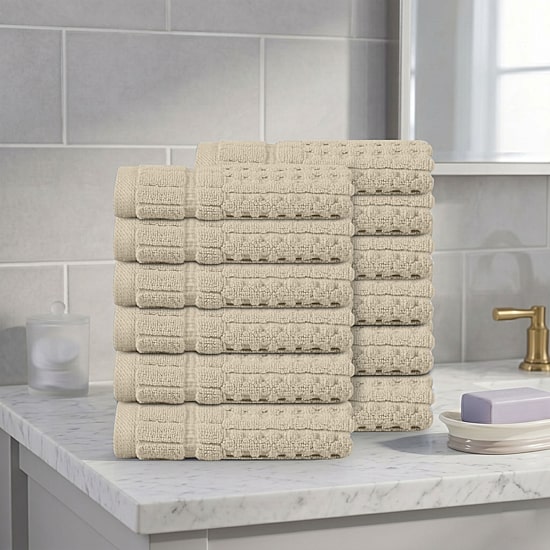 Home Weavers Inc Willow Collection 100% Cotton Zero Twist 12-pc. Quick Dry Washcloth