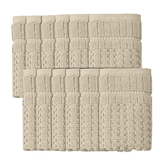 Home Weavers Inc Willow Collection 100% Cotton Zero Twist 12-pc. Quick Dry Washcloth