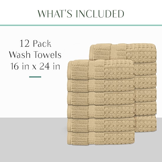 Home Weavers Inc Willow Collection 100% Cotton Zero Twist 12-pc. Hand Towel