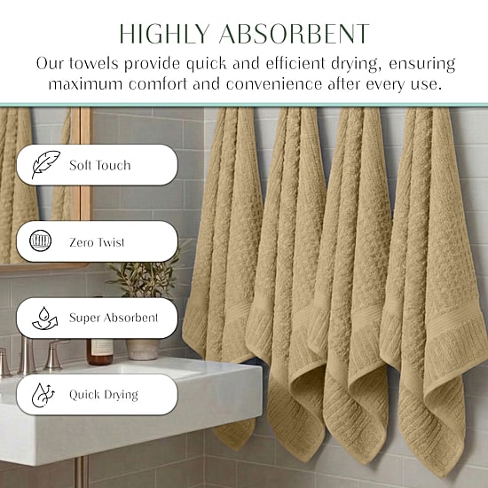 Home Weavers Inc Willow Collection 100% Cotton Zero Twist 12-pc. Hand Towel