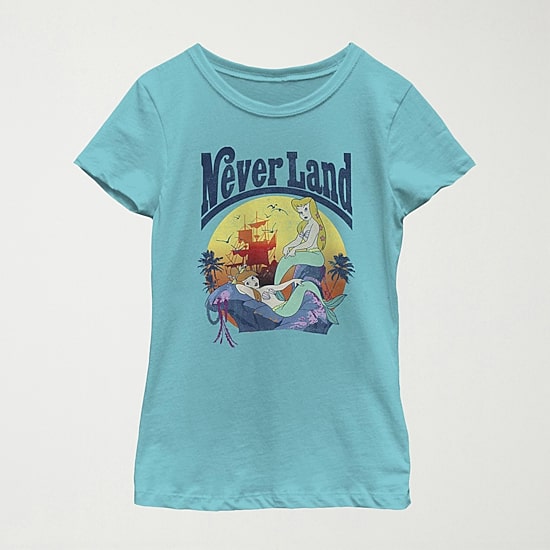 Little & Big Kid Girls Crew Neck Short Sleeve Regular Fit Peter Pan Tinker Bell Graphic T-Shirt