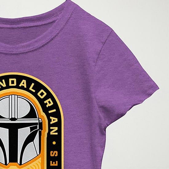 The Mandalorian Little & Big Kid Girls Crew Neck Short Sleeve Regular Fit Star Wars Graphic T-Shirt