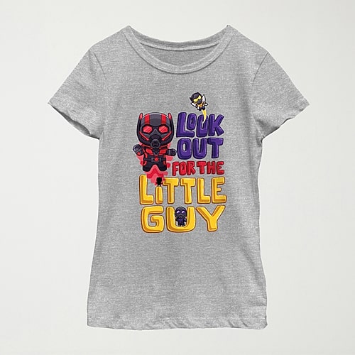 Quantumania Little & Big Kid Girls Crew Neck Short Sleeve Regular Fit Ant Man Graphic T-Shirt, X-small, Gray