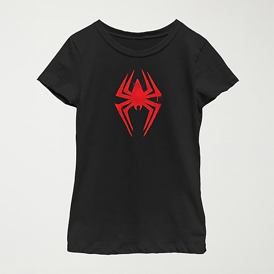 Spider-Man: Across The Spider-Verse Little & Big Kid Girls Crew Neck Short Sleeve Regular Fit Marvel Spiderman Graphic T-Shirt