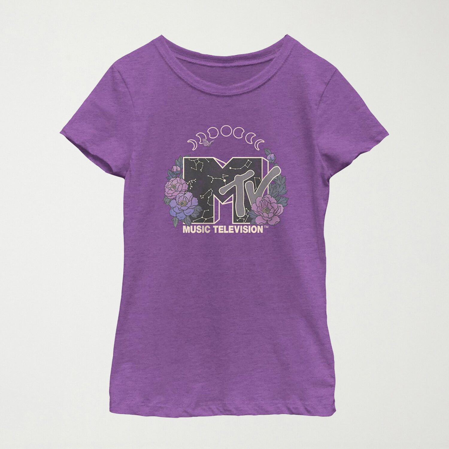 Big Kid Girls Round Neck Short Sleeve Regular Fit MTV Graphic T-Shirt