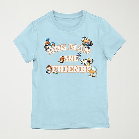 Dogman Little & Big Kid Girls Round Neck Short Sleeve Regular Fit Graphic T-Shirt