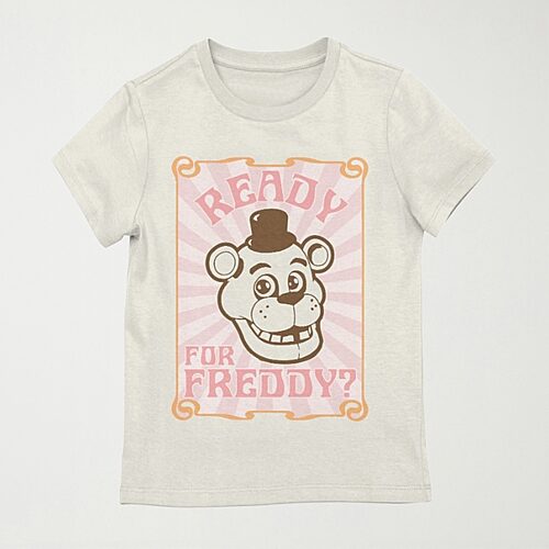 Little & Big Kid Girls Crew Neck Short Sleeve Regular Fit Freddy Graphic T-Shirt, Small (7-8), White