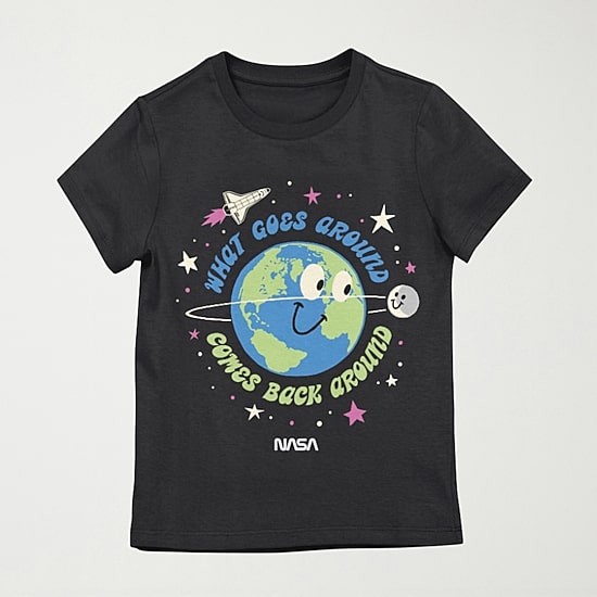 Little & Big Kid Girls Crew Neck Short Sleeve Regular Fit NASA Graphic T-Shirt