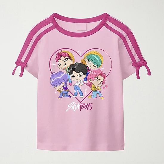 Saja Boys Big Kid Girls Round Neck Short Sleeve Regular Fit KPOP Demon Hunters Graphic T-Shirt