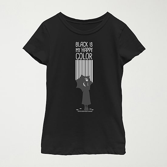 Little & Big Kid Girls Crew Neck Short Sleeve Regular Fit Wednesday Addams Graphic T-Shirt