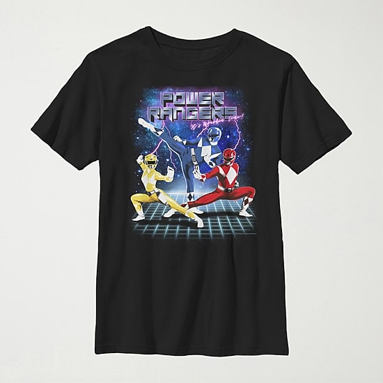 Little & Big Kid Boys Crew Neck Short Sleeve Regular Fit Power Rangers Graphic T-Shirt