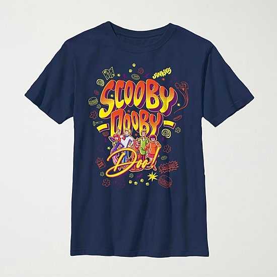 Little & Big Kid Boys Crew Neck Short Sleeve Regular Fit Scooby Doo Graphic T-Shirt