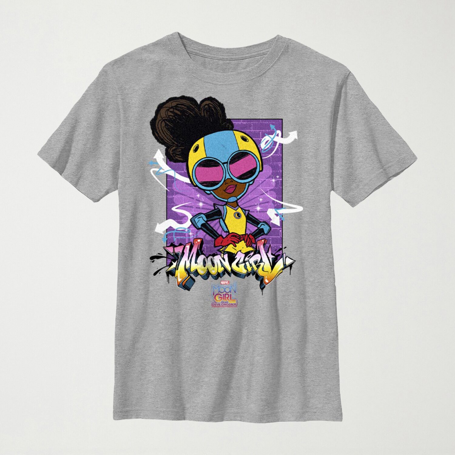 Little & Big Kid Boys Crew Neck Short Sleeve Regular Fit Marvel Moon Girl Graphic T-Shirt