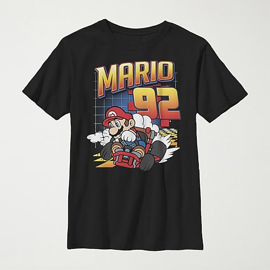 Little & Big Kid Boys Crew Neck Short Sleeve Slim Fit Super Mario Graphic T-Shirt