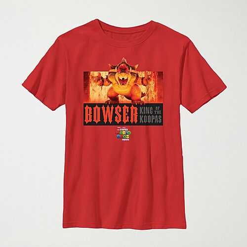 The Super Mario Bros. Movie Little & Big Kid Boys Crew Neck Short Sleeve Regular Fit Super Mario Graphic T-Shirt, X-small, Red