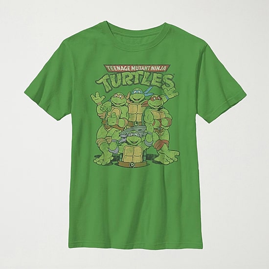 Little & Big Kid Boys Crew Neck Short Sleeve Slim Fit Teenage Mutant Ninja Turtles Graphic T-Shirt